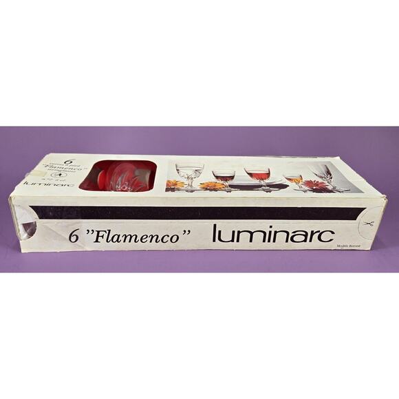 Set 6 Luminarc Flamenco Stemware Cordial Glasses New/Old Stock Open Box - Picture 3 of 8